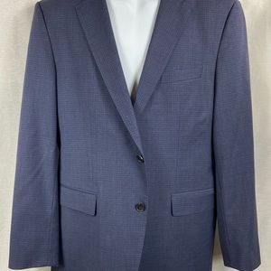 HUGO BOSS JAMES 5 SHARP 7 MENS 42 R VIRGIN WOOL REDA BLUE COAT BLAZER JACKET